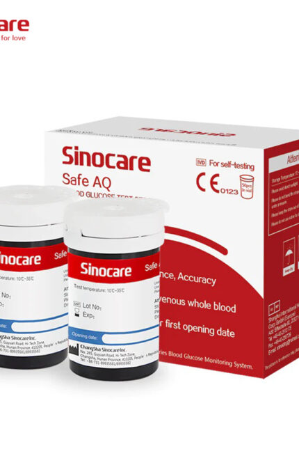 Sinocare Safe AQ Glucometer Test Strips for UG & Safe AQ Meters – 50 Test Strips