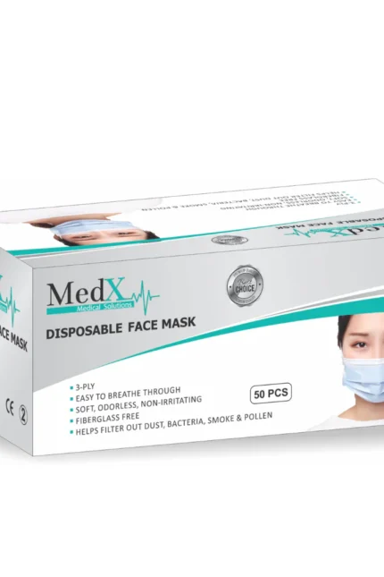 MedX 3PLY Disposable Face Mask – Pack of 50