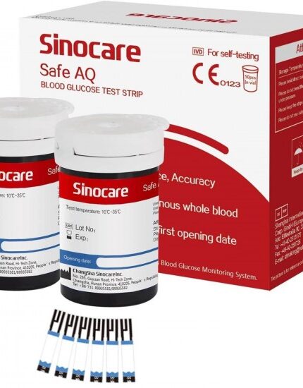 Sinocare Safe AQ Glucometer Test Strips for UG & Safe AQ Meters – 50 Test Strips