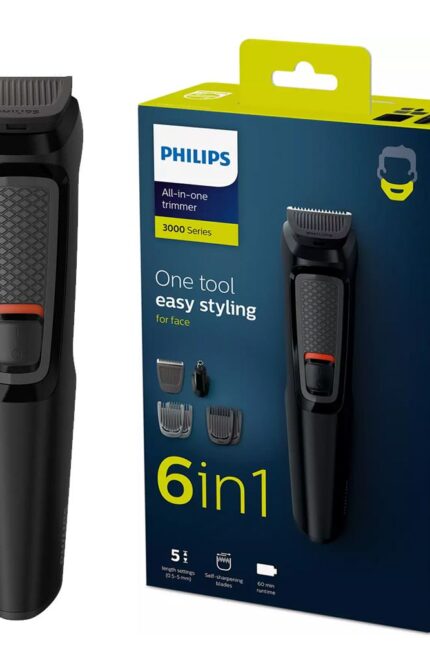Philips 6 in 1 Face Trimmer, Series 3000-MG3710/15 Multi-Groom -Black